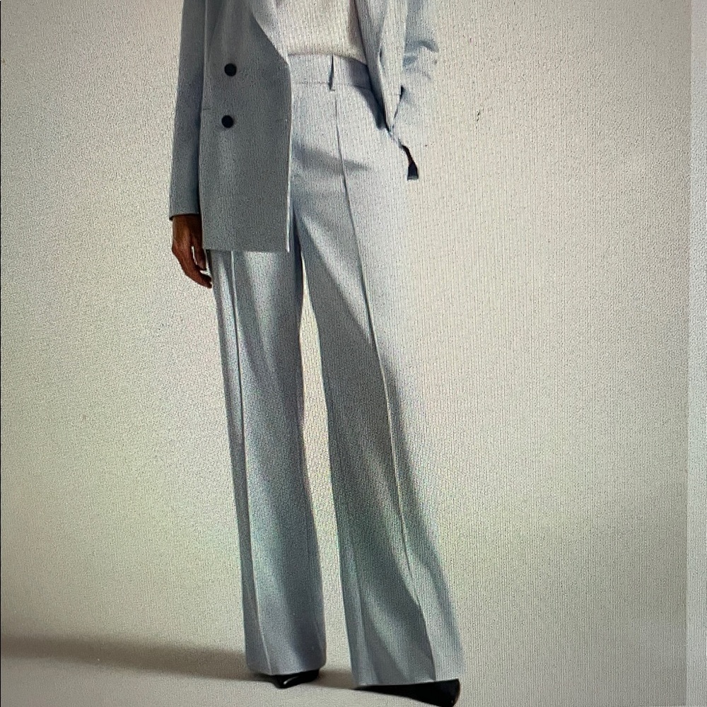 Ted Baker pintuck wide leg high waist Women's Trousers in baby blue